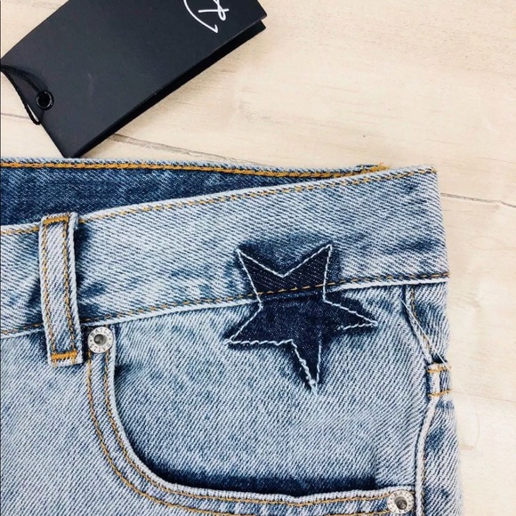 Rails Logan Embroidered Stars Jean Shorts Denim - Picture 7 of 8
